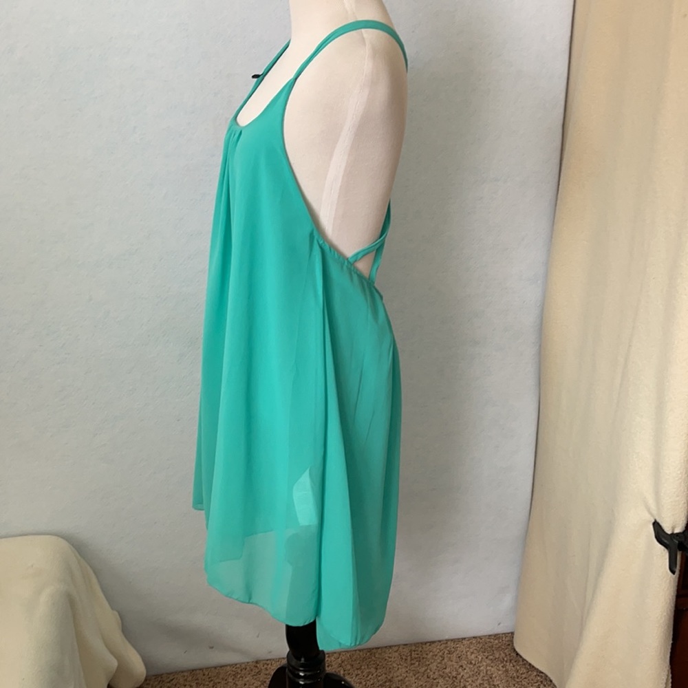 DJT Chiffon Sheer Slight High-Low Sleeveless Dress - Picture 9 of 11